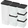 Pote Plastico Conj. 6 Potes Modulares Preto Kit - 1
