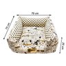 Cama para Cachorro Quadrada Impermeavel Luppet Bege Pets - GG - 2