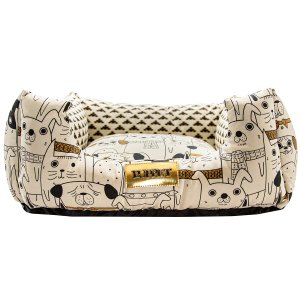 Cama para Cachorro Quadrada Impermeavel Luppet Bege Pets - GG