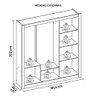 Guarda Roupa Casal Grande 3 Portas Com Espelho Marrom Glass - 6