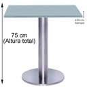 Ver imagem 5 de Mesa Beta Big Inox 75 Cm (alt) Disco Redondo Tampo Mdp Quadrado 60 Cm (larg) X 2,50 Cm (alt) Cinza