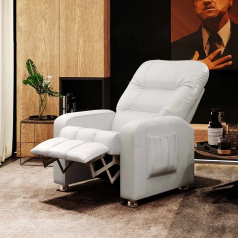 Poltrona do Papai Reclinável Maldivas Corano Branco Speciale Home