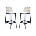 Ver imagem 2 de Banqueta Gourmet Alta 47cm X 76cm Polipropileno Rattan 2 Un Cor:azul