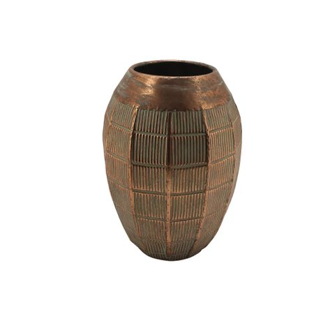Vaso Decorativo de Chão Rústico Metal Bronze 35cm Cr0173 Btc