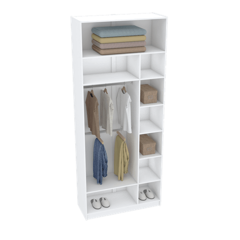 MODULO CLOSET COLMEIA CABIDEIRO DUPLO NICHOS M527.B MUNDI MOVEIS