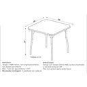 Ver imagem 3 de Mesa Bete 90x90 cm Tampo Amêndoa Pés Curvo em Aço Preto Criativa