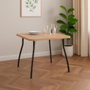 Ver imagem 2 de Mesa Bete 90x90 cm Tampo Amêndoa Pés Curvo em Aço Preto Criativa