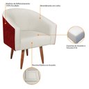 Ver imagem 6 de Kit 02 Poltronas Luiza Pés Palito Factor Vermelho e Linho Bege - Amarena Móveis