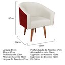 Ver imagem 5 de Kit 02 Poltronas Luiza Pés Palito Factor Vermelho e Linho Bege - Amarena Móveis