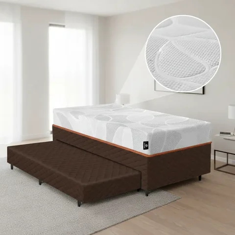 Bicama Box com Colchão Ortopédico de Espuma D33 a Vácuo Sonno Full - Lucas Home - Solteiro