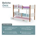 Ver imagem 3 de Beliche Treliche Solteiro Ônix MDF com Cama Auxiliar e 3 Colchões Solteiro Infantil - Branco Mel