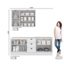 Ver imagem 2 de Cozinha Compacta Modulada 200cm Americana 7 Portas 3 Gavetas Henn - Branco/calcare