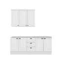Ver imagem 1 de Cozinha Compacta Modulada 200cm Americana 7 Portas 3 Gavetas Henn - Branco/calcare
