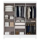 Ver imagem 2 de Guarda-Roupa Solteiro 6 Portas de Abrir sem Espelho e 2 Gavetas Santarém Branco - MX Móveis