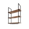 Prateleira Estilo Industrial Suspensa Teto Cozinha Nicho Denver 80cm - Preto/freijó - 1