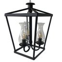 Ver imagem 3 de Pendente Rustico Estilo Lampião Com Cúpulas De Vidro Para Salão De Eventos Libertas Rosas Artesanato