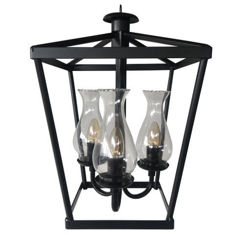 Pendente Rustico Estilo Lampião Com Cúpulas De Vidro Para Salão De Eventos Libertas Rosas Artesanato