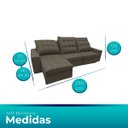 Ver imagem 3 de Sofá Barcelona Retrátil 3 Lugares Marrom Cookiee - Meu Estofado Sofá Retrátil 3 Lugares Barcelona Sa