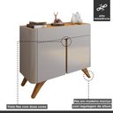 Ver imagem 3 de Buffet para Sala de Jantar 2 Portas 100% MDF 92cm Pés Madeira Maciça Florença