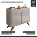 Ver imagem 6 de Buffet para Sala de Jantar 2 Portas 100% MDF 92cm Pés Madeira Maciça Florença
