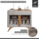 Ver imagem 5 de Buffet para Sala de Jantar 2 Portas 100% MDF 92cm Pés Madeira Maciça Florença
