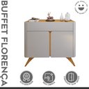 Ver imagem 2 de Buffet para Sala de Jantar 2 Portas 100% MDF 92cm Pés Madeira Maciça Florença