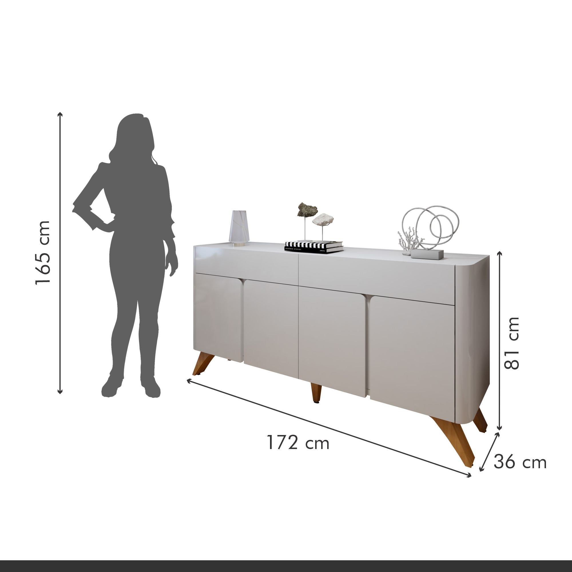 Buffet para Sala de Jantar 4 Portas 172cm - 7