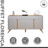 Buffet para Sala de Jantar Laqueado 100% MDF 4 Portas 172cm Pés em Madeira Maciça Florença - 2