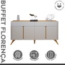 Ver imagem 2 de Buffet para Sala de Jantar Laqueado 100% MDF 4 Portas 172cm Pés em Madeira Maciça Florença