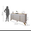 Ver imagem 7 de Buffet para Sala de Jantar Laqueado 100% MDF 4 Portas 172cm Pés em Madeira Maciça Florença