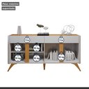 Ver mais imagens de Buffet para Sala de Jantar Laqueado 100% MDF 4 Portas 172cm Pés em Madeira Maciça Florença