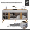 Buffet para Sala de Jantar Laqueado 100% MDF 4 Portas 172cm Pés em Madeira Maciça Florença - 5