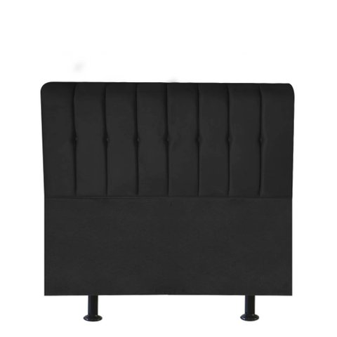 Cabeceira Estofada Kiara 100cm Solteiro para Cama Box Quarto Suede Preto - Ahazzo Móveis