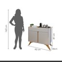 Ver imagem 7 de Buffet para Sala de Jantar Laqueado 100% MDF 2 Portas 92cm Pés Madeira Maciça Havana