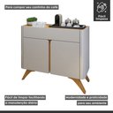 Ver imagem 6 de Buffet para Sala de Jantar Laqueado 100% MDF 2 Portas 92cm Pés Madeira Maciça Havana