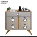 Ver mais imagens de Buffet para Sala de Jantar Laqueado 100% MDF 2 Portas 92cm Pés Madeira Maciça Havana