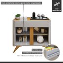 Ver imagem 5 de Buffet para Sala de Jantar Laqueado 100% MDF 2 Portas 92cm Pés Madeira Maciça Havana