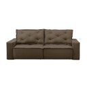 Ver imagem 4 de Sofá Retrátil e Reclinável 3 lugares com Molas 2,00m Alana Suede Marrom Madelina