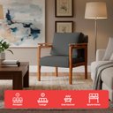Ver imagem 3 de Kit 4 Poltrona Sala Decorativa Dallas Estofada Veludo Cinza Base Madeira Castanho - Arkell