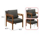 Ver mais imagens de Kit 4 Poltrona Sala Decorativa Dallas Estofada Veludo Cinza Base Madeira Castanho - Arkell