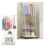 Arara Guarda-Roupas Sapatos Cabideiro Sapateira Organizaçao com Roda Multifuncoes Prateleiras - 1