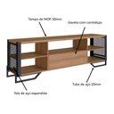 Ver imagem 4 de Rack Industrial para Sala com Tela em Aço e 5 Nichos 1,83 M Cor:preto com Mel