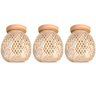 3 Luminaria Bambu Plafon Artesanal Fibra Natural Nat93 - 1
