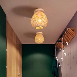 3 Luminaria Bambu Plafon Artesanal Fibra Natural Nat93 - 8