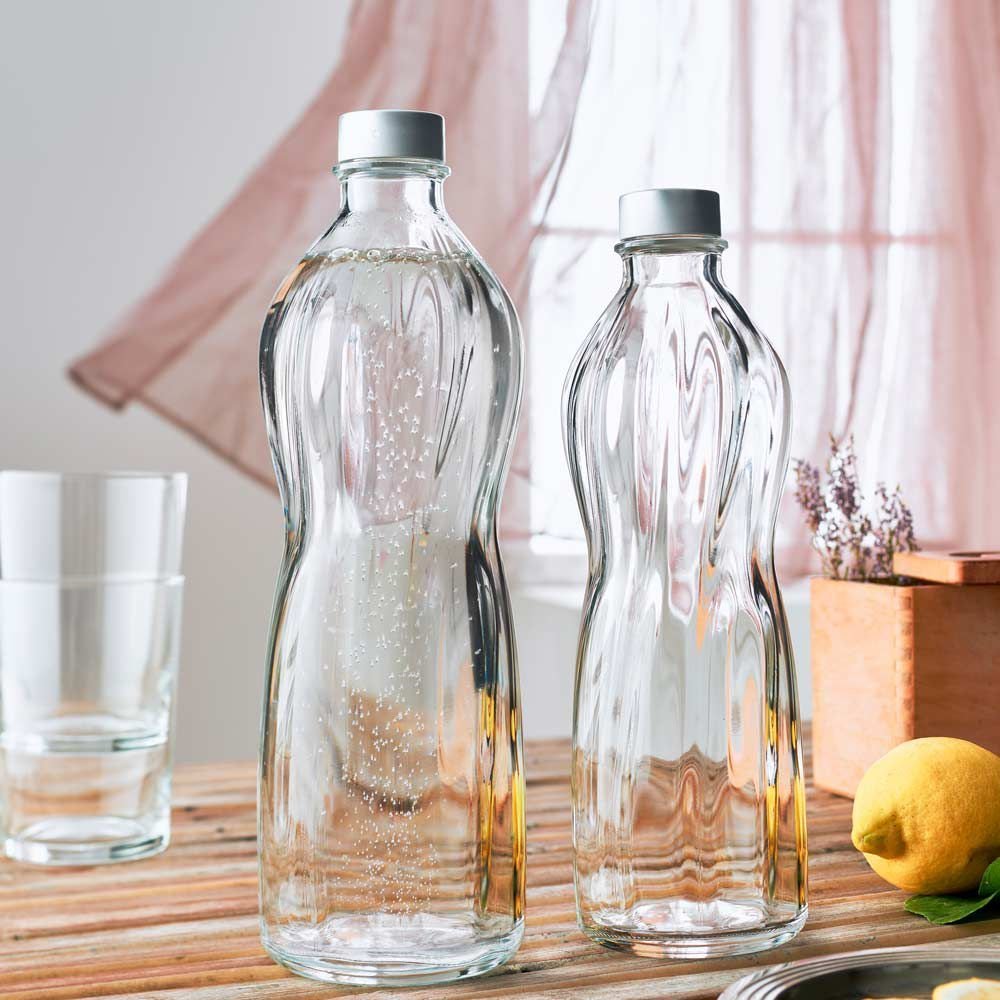 Ver imagem 2 de Garrafa de Vidro Aqua Bormioli Rocco Luxo Com Tampa 750ml