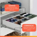 Ver imagem 5 de Guarda Roupas Casal Ripado com Espelho 2 Portas de Correr 4 Gavetas Vitta