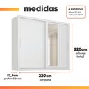 Ver imagem 3 de Guarda Roupas Casal Ripado com Espelho 2 Portas de Correr 4 Gavetas Vitta