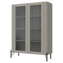 Ver mais imagens de Cristaleira Sala de Jantar 2 Portas Vidro Pés Industrial Preto Naim I03 Grigio - Lyam Decor
