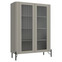 Ver imagem 3 de Cristaleira Sala de Jantar 2 Portas Vidro Pés Industrial Preto Naim I03 Grigio - Lyam Decor