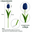 Ver imagem 3 de Kit 5 Tulipas Azul Artificiais Flores Decorativas Realistas para Decoração